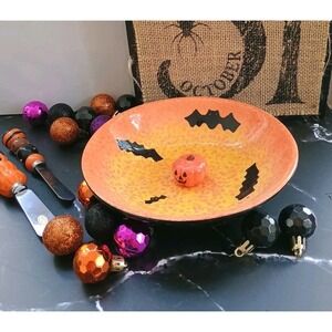 New Halloween Bowl With 2 Spreaders Black Orange‎ Pumpkin Target